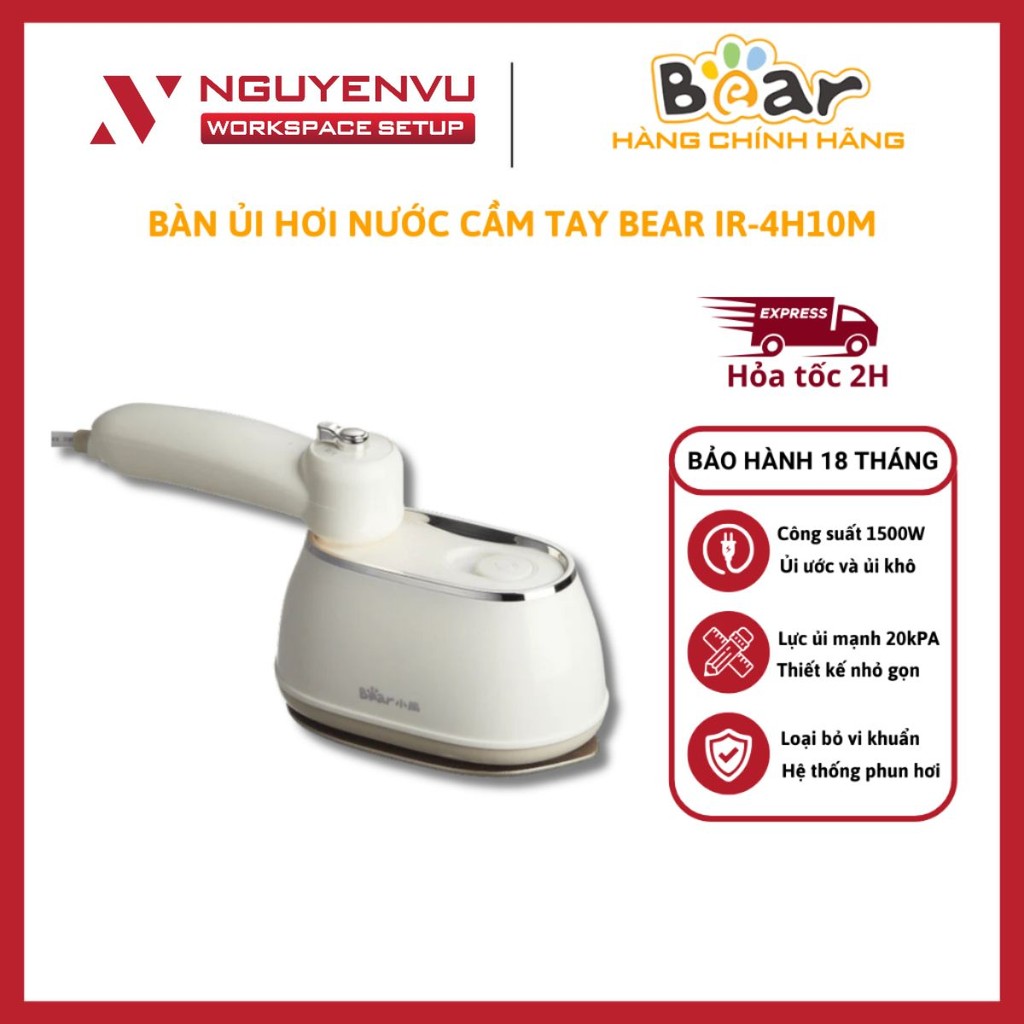 [KHO HN - HCM] Bàn Ủi Hơi Nước Cầm Tay Bear DYD-J10Q1, 2 In 1 Ủi Nước/Khô Nhanh Tiết Kiệm Thời Gian 