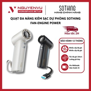 [KHO HN - HCM] Quạt cầm tay mini tích hợp sạc dự phòng Sothing - Pin 9000mAh - Đạt chuẩn 3C - Hàng Chính Hãng