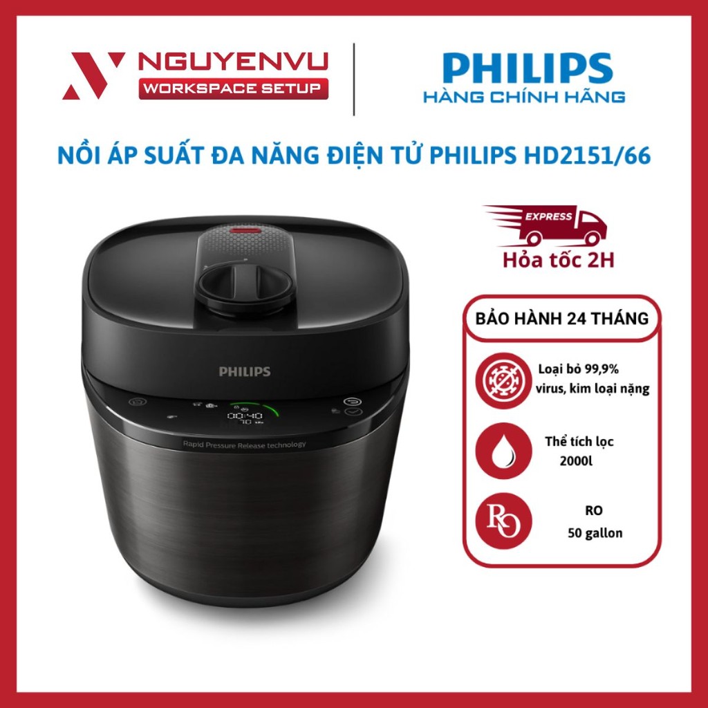 [FULL VAT] Nồi áp suất đa năng Philips HD2151/66 - Hàng chính hãng