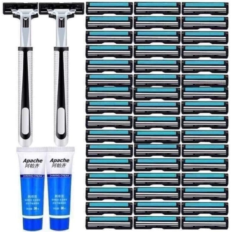 SÉT DAO CẠO RÂU KÈM 30 LƯỠI DAO THAY THẾ