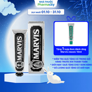 Kem Đánh Răng Marvis Amarelli Licorice Vị Cam Thảo & Than tre hỗ trợ khử ố vàng & trắng răng (85ml)