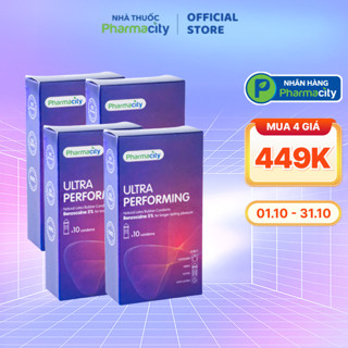 Combo 4 hộp Pharmacity bao cao su Ultra Performing có gai, vừa vặn ôm sát (10 cái/hộp)