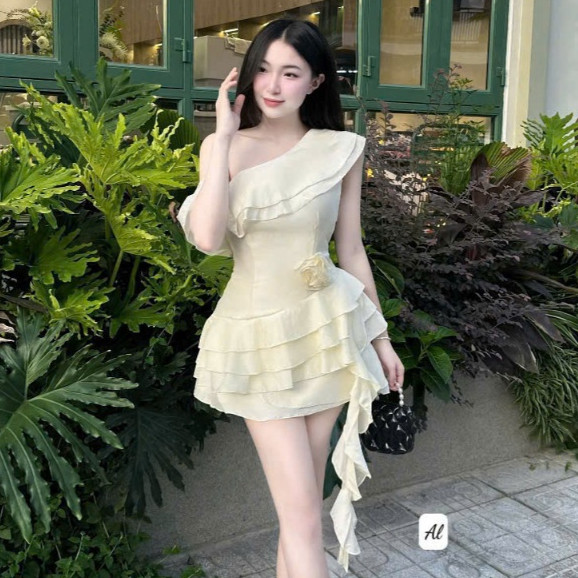 váy nữ dễ thương,váy tơ hoa eo chân váy bèo tầng 324(Z6) NC