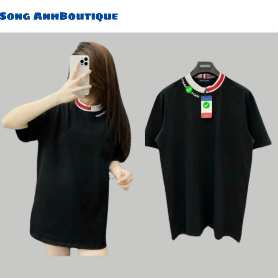 Áo Thun Nam Nữ Tô Mỳ Form Unisex Cổ Tròn Ngắn Tay 3 Màu Trắng, Đen, Xanh Than Cotton Boi Phố - Áo Ph