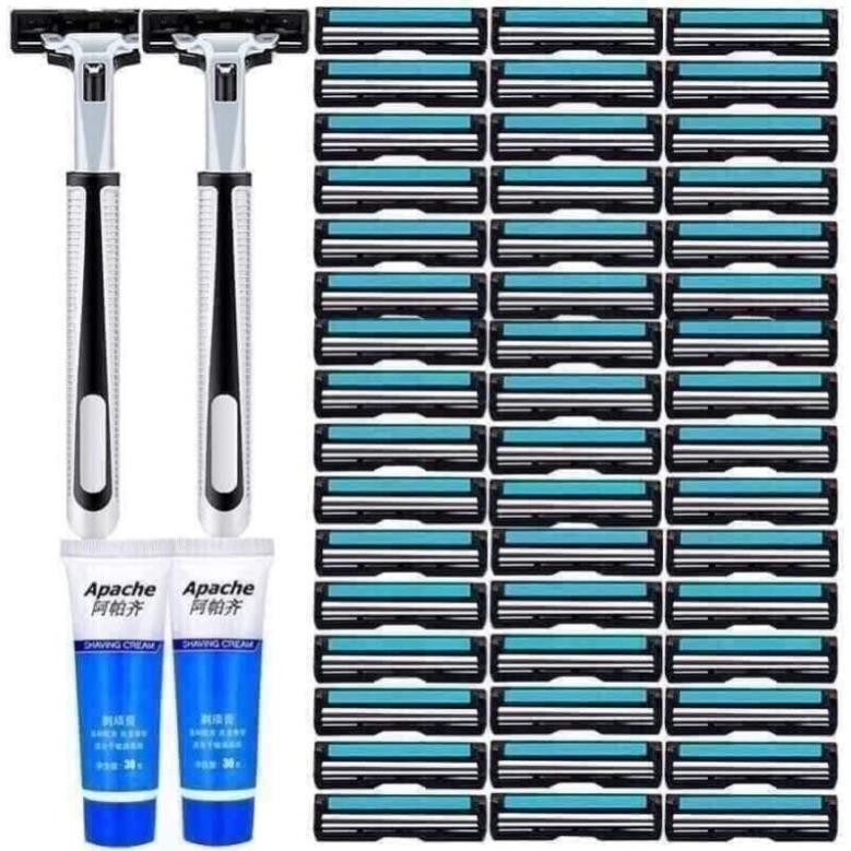 SÉT DAO CẠO RÂU KÈM 30 LƯỠI DAO THAY THẾ