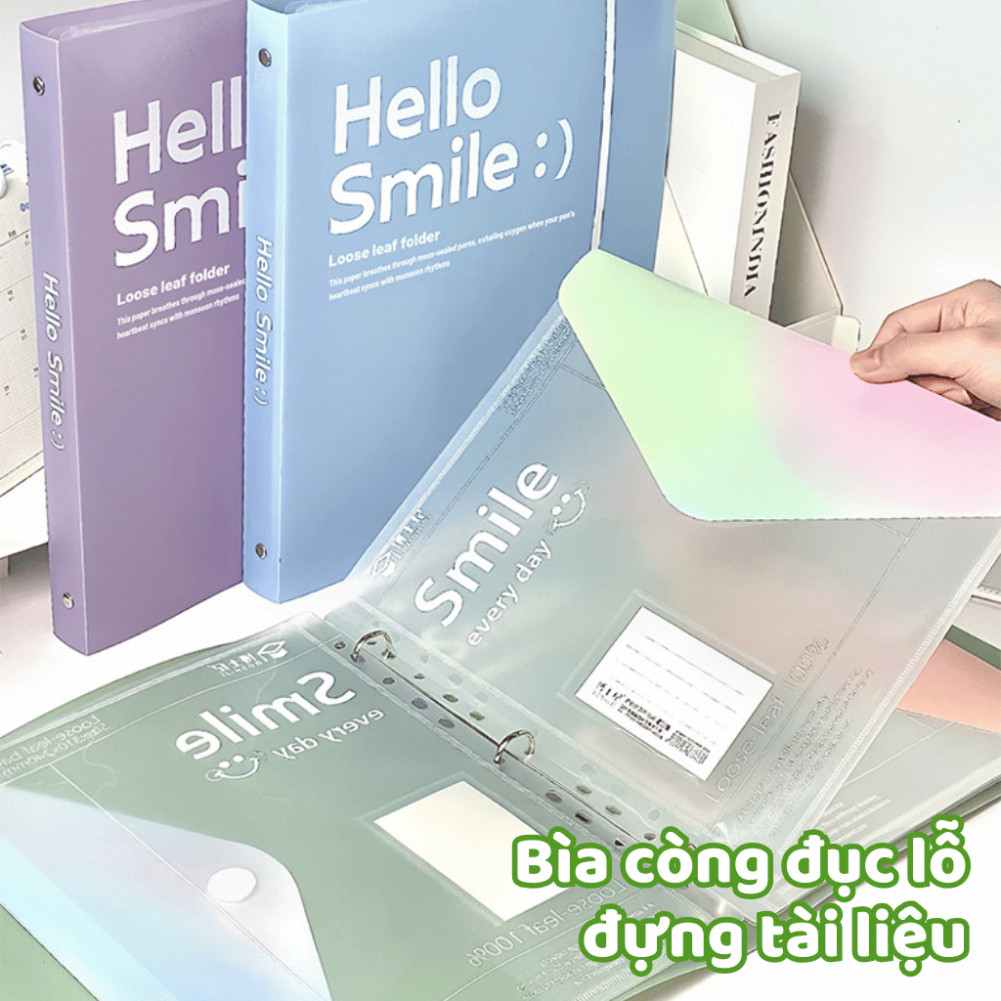 Bìa Sổ Còng A4 Sức Chứa 200 Tờ Mỗi Túi Bìa Còng A4 Nhựa PP Dày Dặn Lưu Trữ Tài Liệu HEMI - KTL06