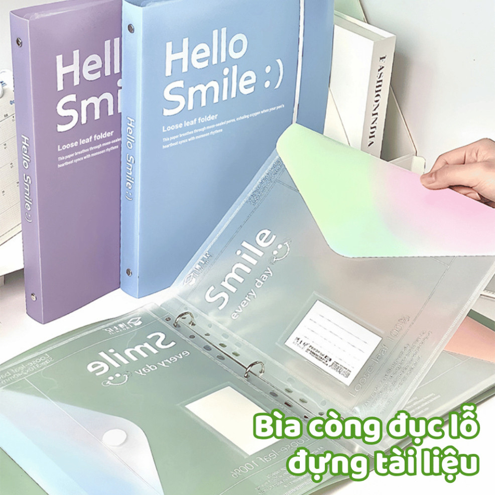 Bìa Sổ Còng A4 Sức Chứa 200 Tờ Mỗi Túi Bìa Còng A4 Nhựa PP Dày Dặn Lưu Trữ Tài Liệu ENO - KTL06