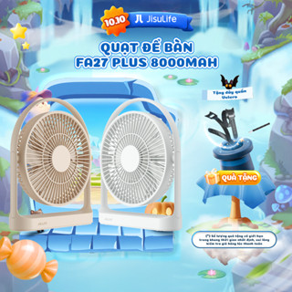 Quạt để bàn JISULIFE FA27 Plus 8000mAh| Siêu Yên Tĩnh | Sử Dụng Lên Tới 30H | 4 Cấp Độ Gió & Hẹn Giờ | Bảo Hành 12 Tháng