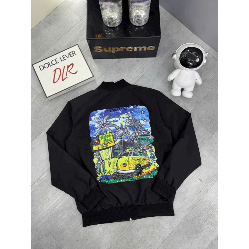 Áo Bomber Nam DSQ CÂY DỪA 2 Lớp Bo Ống Tay - Áo Bomber DSQ Boy Phố Hot Trend 2025.  New 2025