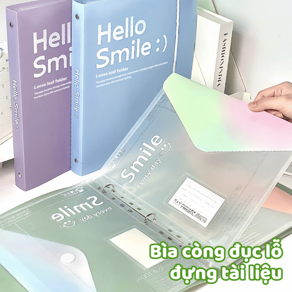 Bìa Sổ Còng A4 Sức Chứa 200 Tờ Mỗi Túi Bìa Còng A4 Nhựa PP Dày Dặn Lưu Trữ Tài Liệu Ngói - KTL06
