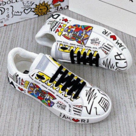 Giày Thể Thao Trắng Họa Tiết Vẽ Tay DC-x A.mi.ri Trái Tim Chữ 1LOVE x More Bản Chữ Ký Thủ Công mẫu m
