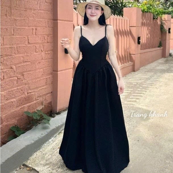 váy 2 dây dáng dài,váy nàng thơ dáng dài váy hai dây chân váy xòe dài 1346(Z4)