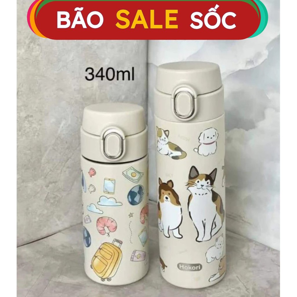 [được kiểm hàng] Bình nước 340ml, 460m inox 304 cao cấp loại 1 việt nhật [miễn ship 100% ]