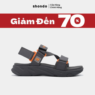 Giày Sandal Nam Nữ Shondo F8 Ver.2 Thời Trang Êm Ái Màu Xám Đậm F8M2222