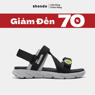 Giày Sandal Quai Dán Bé Trai Bé Gái Little Shondo 6 Tem Khủng Long Màu Đen Xám Li62211