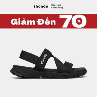 Giày Sandals Nam Nữ Cao Cấp Unisex Êm Chân Quai Liền Shondo F6 Sport Đen F6S1111