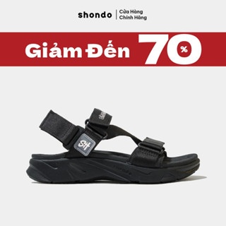 Giày Sandal Nam Nữ Shondo Êm Chân, Bền F8 Full Đen Ver.2 F8M1112