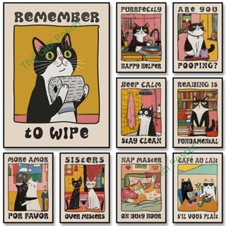 [28] Poster Retro Mèo Đầu Bếp trang trí nhà - Tranh dán tường chủ đề nghệ thuật chú mèo đầu bếp cute