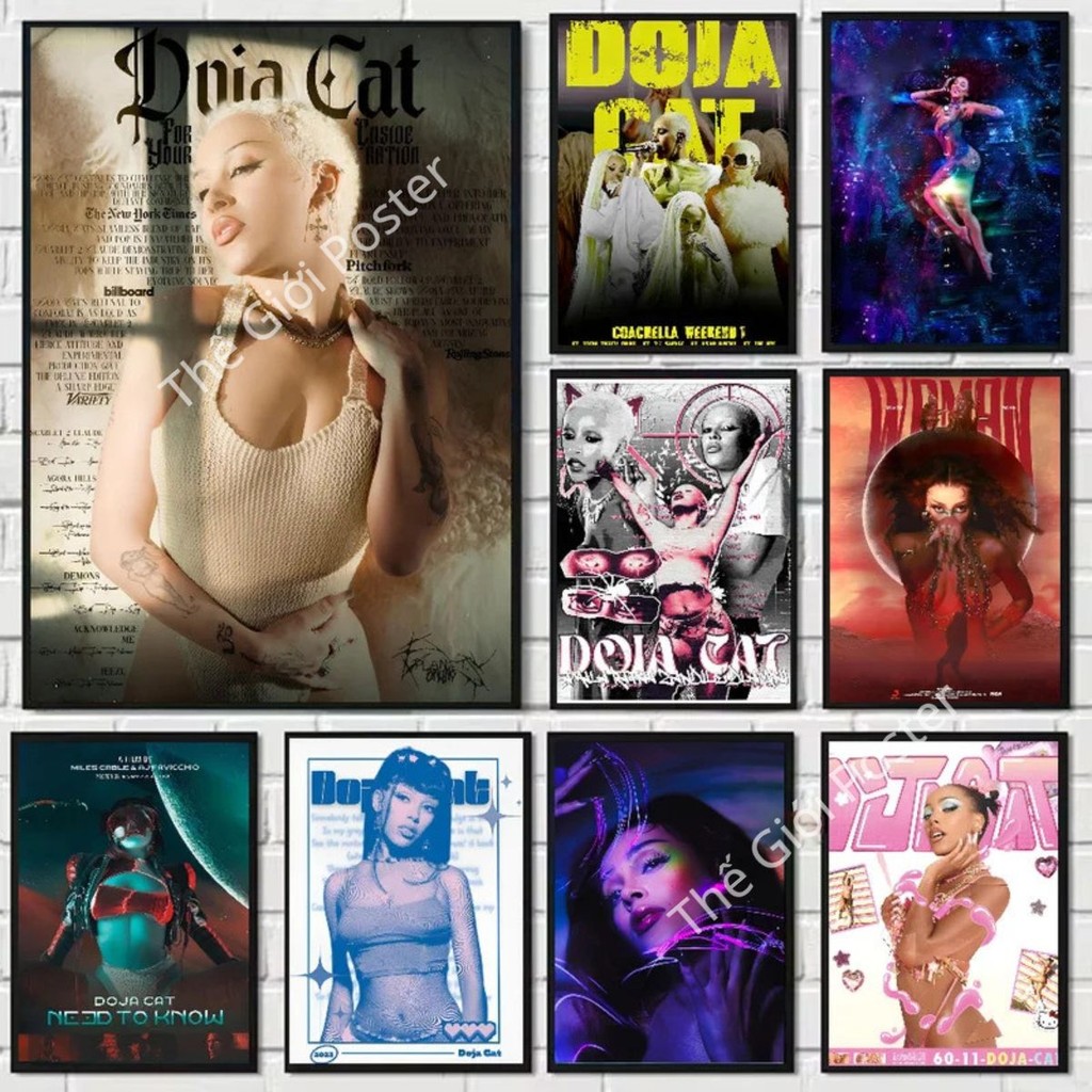 [82] Poster dán tường Rapper Doja Cat - Áp phích nhạc Pop in hình Doja Cat có sẵn keo dán decor nhà