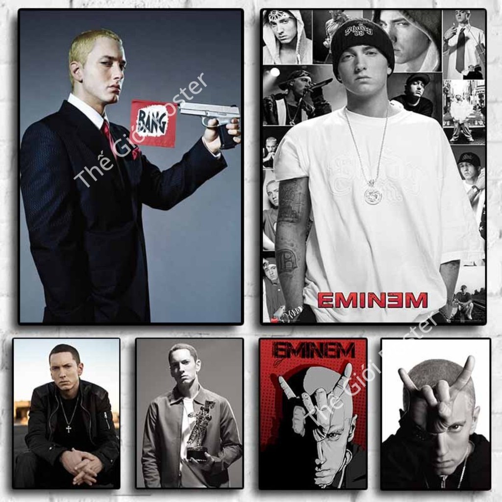 [60] Poster âm nhạc in hình Eminem life phong cách hip hop dùng trang trí phòng khách, quán bar