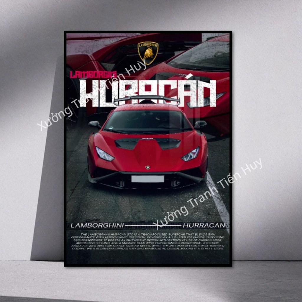 (X169) Poster dán tường Siêu Xe Lamborghini của Italy - Áp phích decal bóc dán Lamborghini có keo