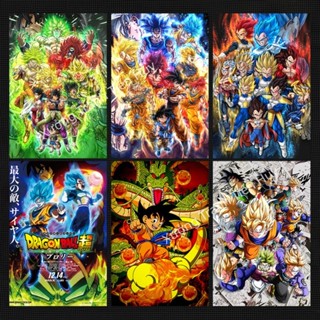 Poster anime Dragon Ball mới nhất - Áp phích dán tường Siêu Saiyan Goku có sẵn keo dán trang trí nhà
