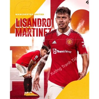   X224  Tranh decal dán tường cầu thủ Manchester United - Poster bóng đá Mu: Lisandro Martinez có keo 