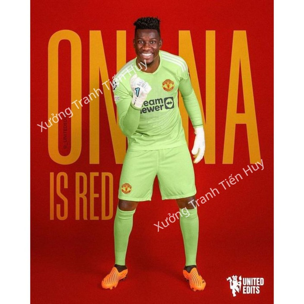 (X208) Tranh decal dán tường cầu thủ Manchester United - Poster bóng đá Mu: Andre Onana có sẵn keo
