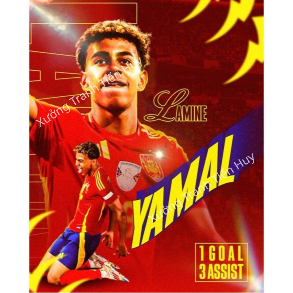 (X96) Poster dán tường cầu thủ bóng đá CLB Barcelona - Áp phích Lamine Yamal decor nhà cửa