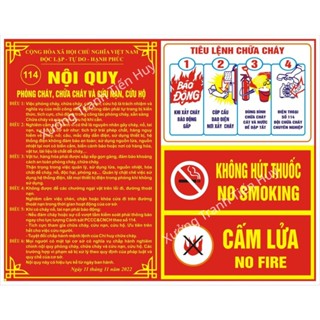 (X39) Bộ nội quy, tiêu lệnh phòng cháy chữa cháy dán kho xưởng, cửa hàng - Tiêu lệnh PCCC dán tường