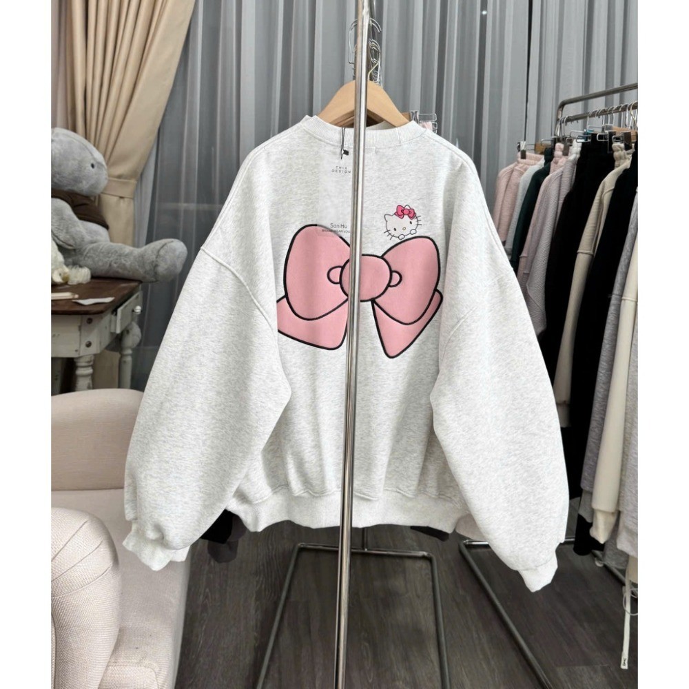 Áo Nỉ Sweater nỉ cotton  nam nữ unisex nơ kity ấm áp