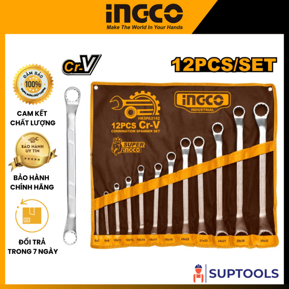 Bộ 12 cờ lê hai vòng INGCO HKSPA3142 (Đồ nghề)