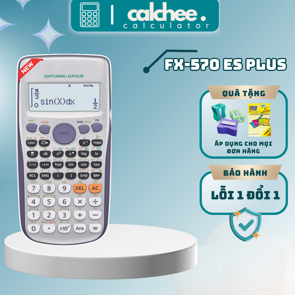 Máy tính FX-570ES Plus giá rẻ – Máy Tính Khoa Học FX-570 ES PLUS Dành cho học sinh, sinh viên, dân k