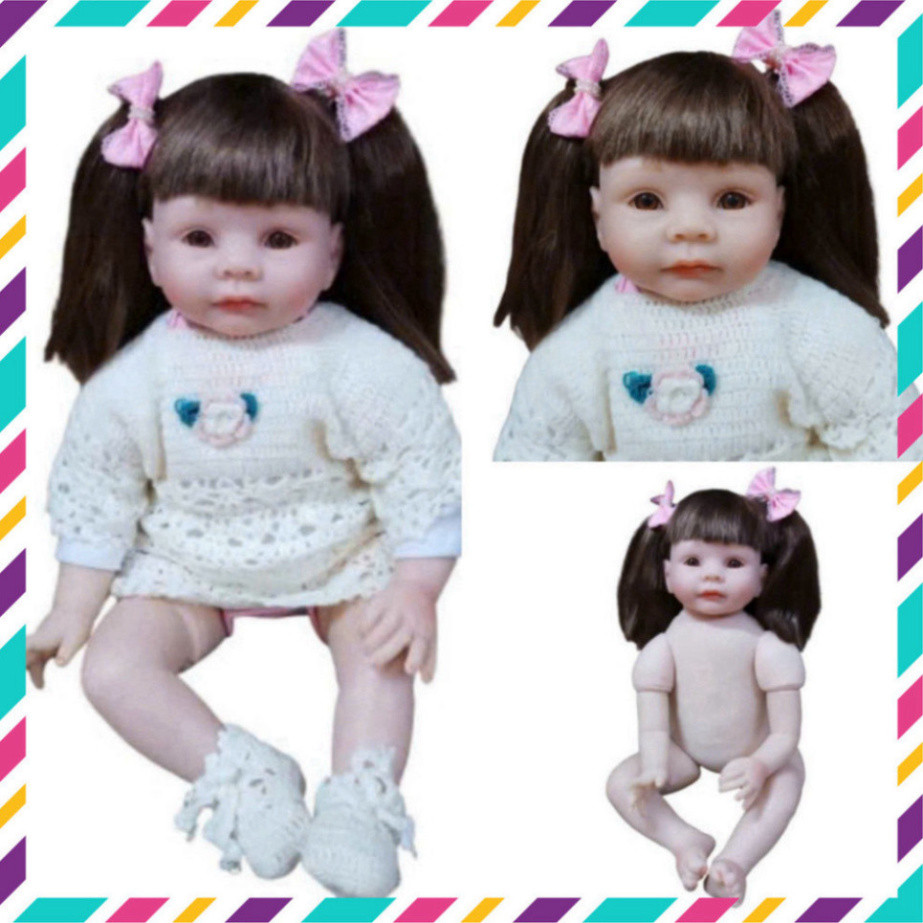 Búp Bê Reborn Gối Siêu Mềm Mại 55 cm (22 inch) Với Áo Len Trắng, Búp Bê Silicon Vinyl PVN7722