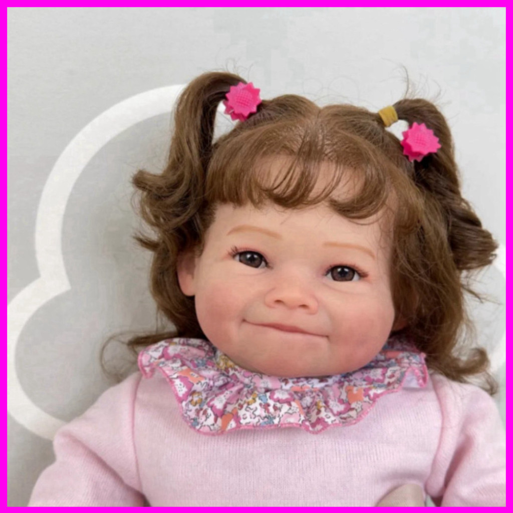 Búp Bê Reborn 60cm 24 inch Raya NPK 3D Mặt Cười Tóc Cấy Vinly Doll PVN5608 Thân Gòn Cao Cấp.