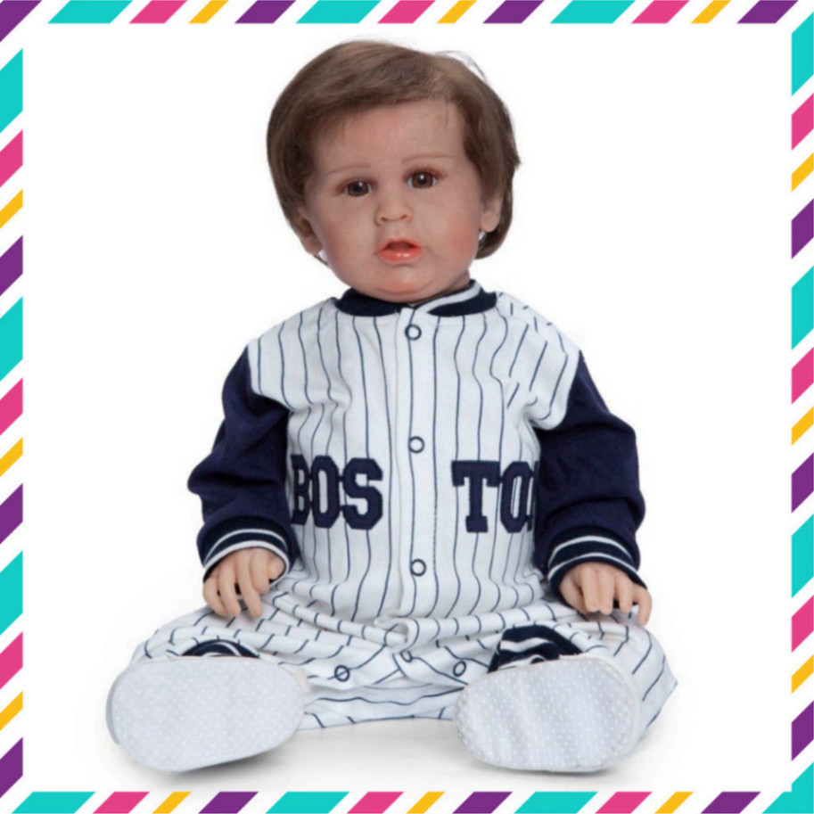 Búp Bê Reborn Gòn Mềm Tóc Nâu 55 cm (22 inch) - Búp Bê Silicon Vinyl PVN4924 Chất Lượng Cao