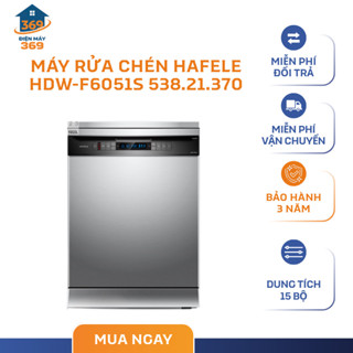 Máy Rửa Chén Độc Lập Hafele HDW-F6051S - 538.21.370, Dung Tích 15 Bộ, 8 Chương Trình Rửa - SMC