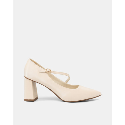 Giày Cao Gót Nữ 7cm Thời Trang JUNO Giày Cao Gót Pump Gót Trụ Quai Mary Jane Xéo CG07166