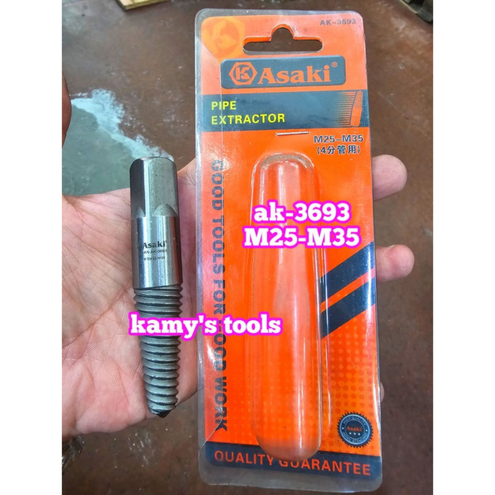 Dụng Cụ Lấy Đầu Ống Nước Bu Lông Ốc Gãy Mũi Ren Ta Rô Asaki Ak-3693 M25-M35 & Ak-3694 M35-M50