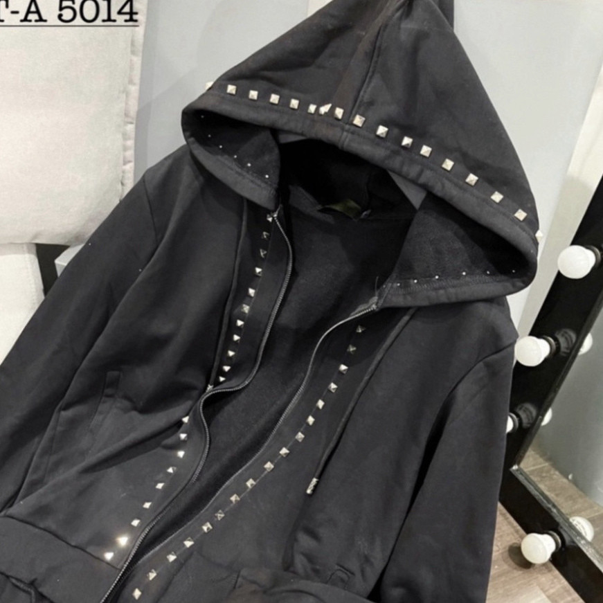 Áo Khoác Hoodie Zip Đính Đá VLTN, Áo Khoác Đinh Đính Đá Cao Cấp  chất nỉ nam nữ mặc đẹp New 2025 tt 