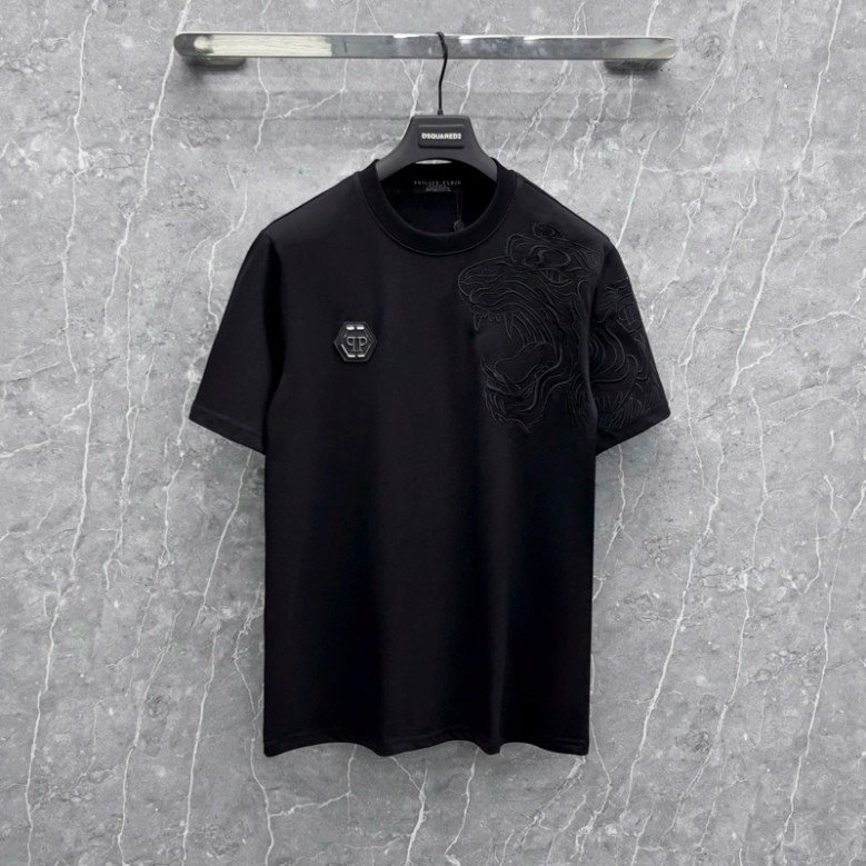 Áo Phông Nam Philip Plein Đính Logo Ngực Cực Đẹp - Áo Thun Nam Philip Pờ Len Thêu Hổ Siêu Hót Hot tr