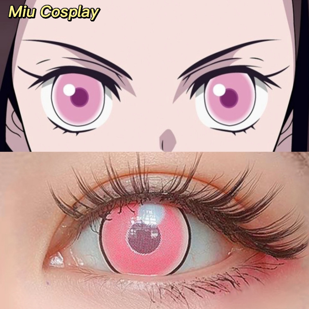 [Sẵn] Lens cosplay Nezuko - Demon Slayer: Kimetsu no Yaiba kính áp tròng [Miu Cosplay]