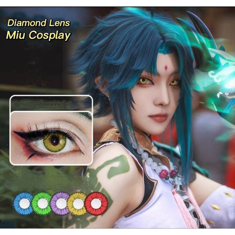 [Sẵn] Lens cosplay mã Diamond nhiều màu Xiao/Klee/Keqing/Rem/Emilia/Ohto Ai/Jeanne/LOL - Kính áp trò