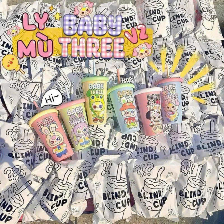 [RẺ VÔ ĐỊCH] LY MÙ BABY THREE BLINDBOX NGẪU NHIÊN - TÚI MÙ / HỘP MÙ NGẪU NHIÊN - LY NHỰA IN 3D NỔI