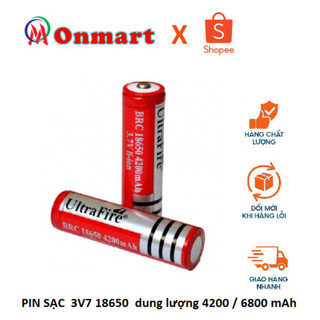  PIN SẠC  3V7 18650  6800 mAh  dùng cho các loại đèn pin quạt mini 