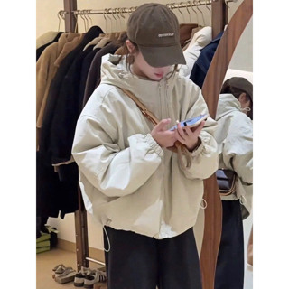  Áo khoác phao trần trám vải cao cấp bên trong trần bông ấm áp có mũ 2 lớp  mẫu 2 khóa  