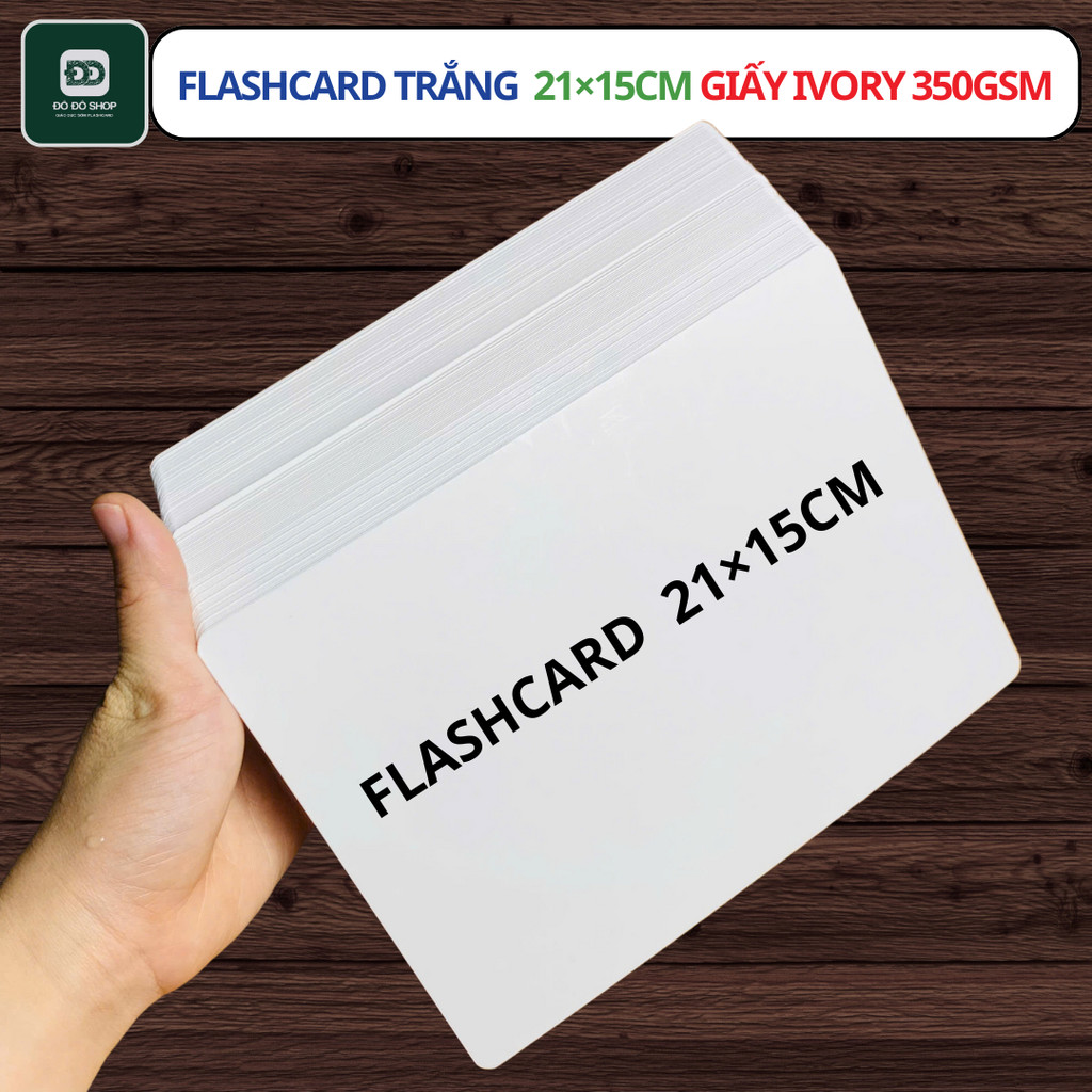 Thẻ Bìa Cứng Dùng Làm Flashcard Trắng Thẻ Học Cho Bé Kích Thước To A5 Chất Liệu Giấy Cao Cấp Ivory 3