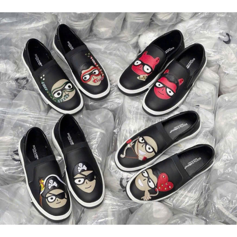 Giày lười nam Slip-on DG mẫu mới, Giày lười thêu họa tiết chắc chắn đẹp mắt dành cho boy phố mới 202