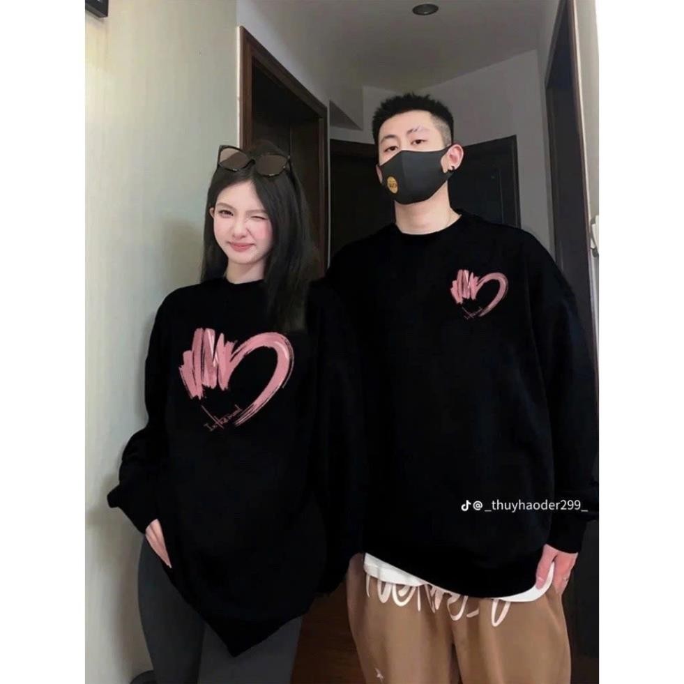 Áo Sweater Đôi Nam Nữ Trái Tim  Áo Chất Liệu Nỉ cotton Phong Cách Unisex UT