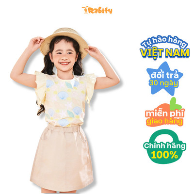   Áo thun tay ngắn hoạ tiết biển cả bé gái Rabity 900.107